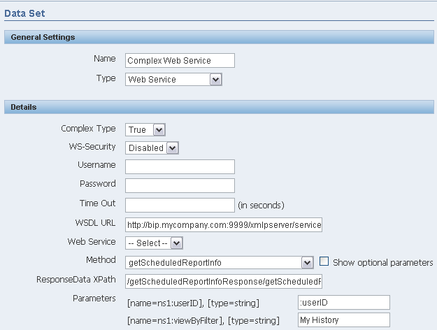 Report Data XPath field