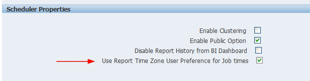Scheduler Properties region