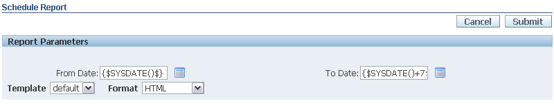 Scheduler page with date expressions