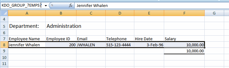 Defining employee data and repeating group