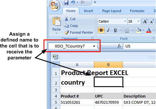 Cell marked with the defined name XDO_?Country?