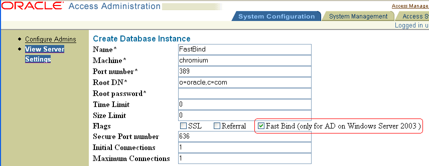 Image of the Fast Bind option.