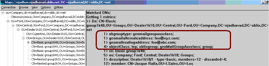 DS entry after adding dynamic auxiliary casses