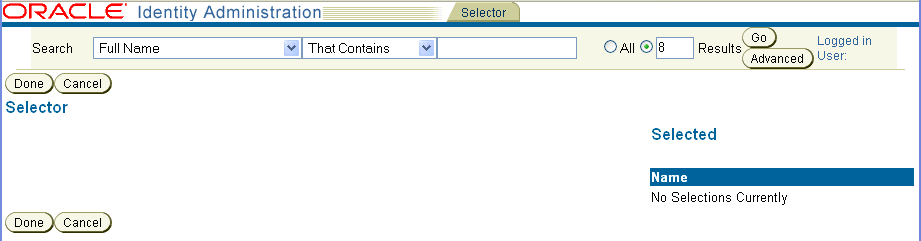 Image of a Selector page.