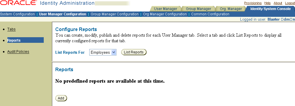 Image of a report configuration page.