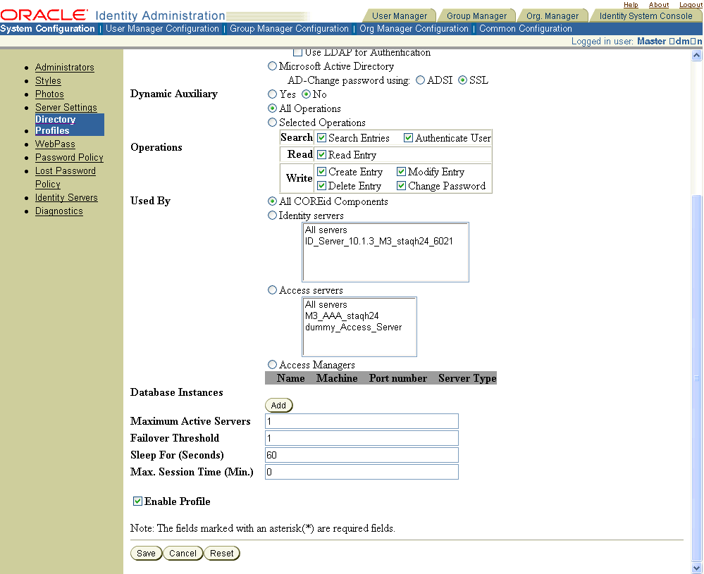 Image of profile settings.