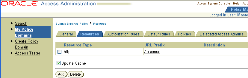 Resource Types in the Access Policy Domain