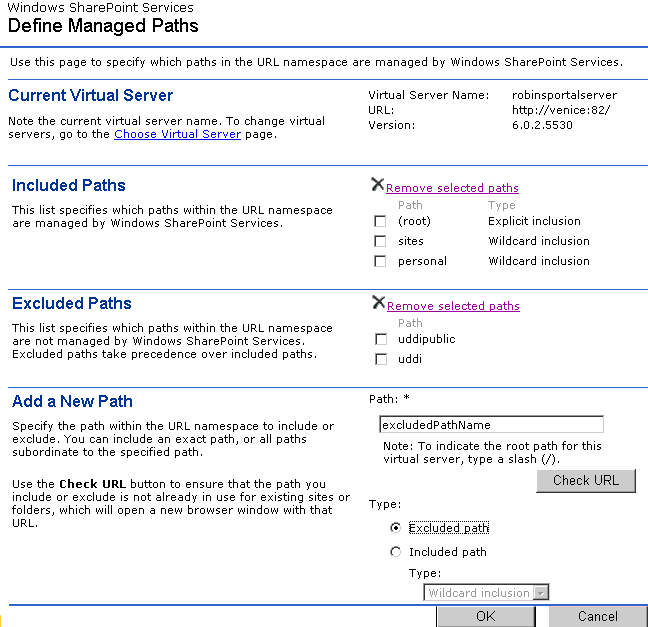 Graphic of defining managed paths in SharePoint