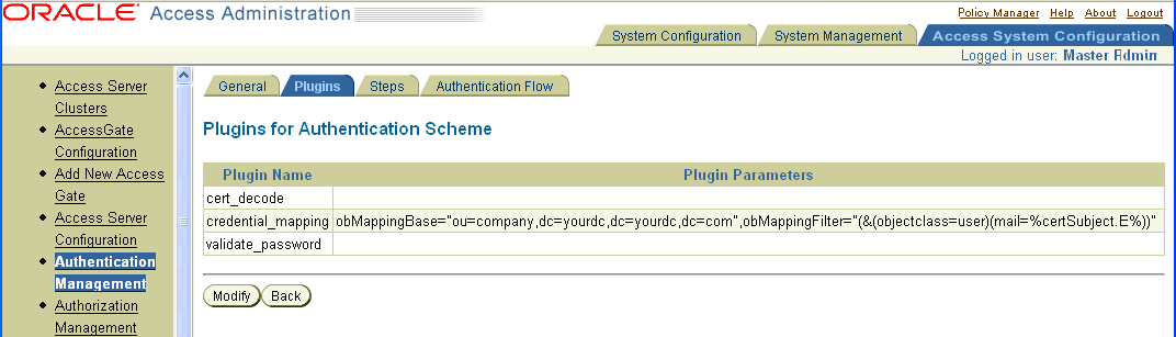Smart Card Authen. Scheme Plug-In Parameters