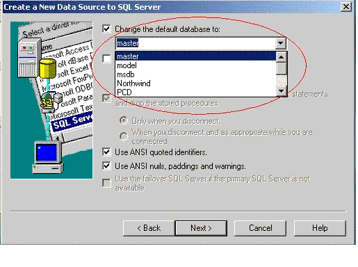 Create a New Data Source to SQL Server Window