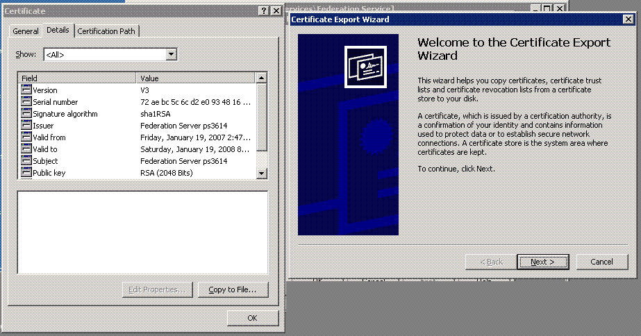 Surrounding text describes adfscertwiz.gif.