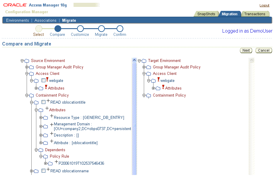 Logical Objects Presented in a Tree Structure