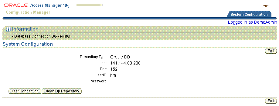 Informational Message, System Configuration